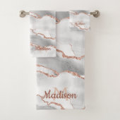 Monogramme Moderne Agate Blanche Paillettes Or Ros (En situation)