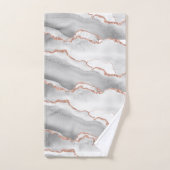 Monogramme Moderne Agate Blanche Paillettes Or Ros (Serviette à main)