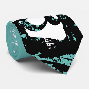 Monogramme moderne avec une cravate aqua initiale