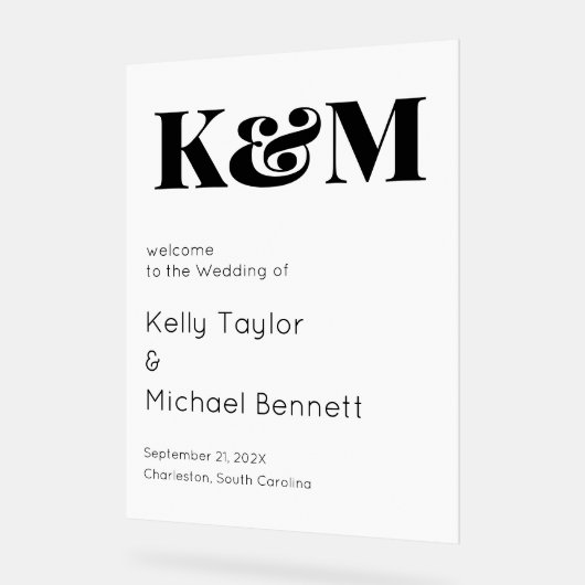 Monogramme moderne Bienvenue - Déclaration audacie (Angle)