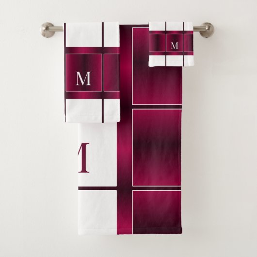 Monogramme Moderne Blanc Et Violet Bourgogne (En situation)