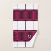 Monogramme Moderne Blanc Et Violet Bourgogne (Serviette à main)