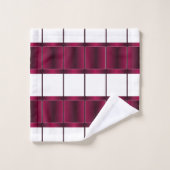 Monogramme Moderne Blanc Et Violet Bourgogne (Gant de toilette)