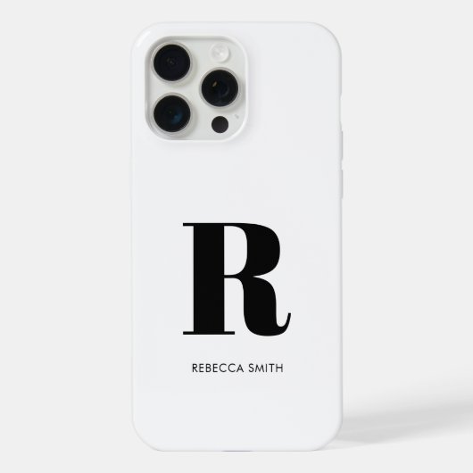 Monogramme moderne blanc simple (Verso)