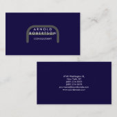 Monogramme moderne bleu clair Carte de visite tend (Devant / Derrière)