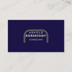 Monogramme moderne bleu clair Carte de visite tend