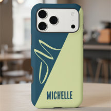 Monogramme Moderne Bloc de Couleurs Pistache et Bl