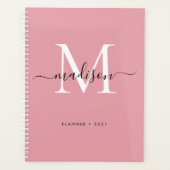 Monogramme moderne Blush Dusty Rose Girly Script 2 (Devant)