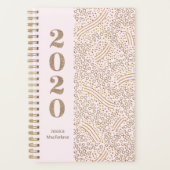 Monogramme moderne Blush Pink Gold Confetti 2020 A (Devant)