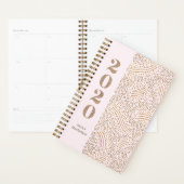 Monogramme moderne Blush Pink Gold Confetti 2020 A (Devant avec enveloppe)