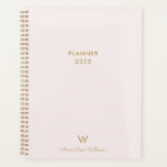 Monogramme moderne Blush Pink Gold Script<br><div class="desc">Lecteur de monogramme moderne Blush Pink Gold Script. Un design monogramme moderne et élégant avec typographie écriture manuscrite en or et typographie en bloc sans serif sur un élégant arrière - plan rose pastel pâle. Le monogramme et le nom peuvent être facilement personnalisés.</div>