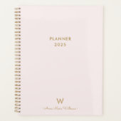 Monogramme moderne Blush Pink Gold Script (Devant)