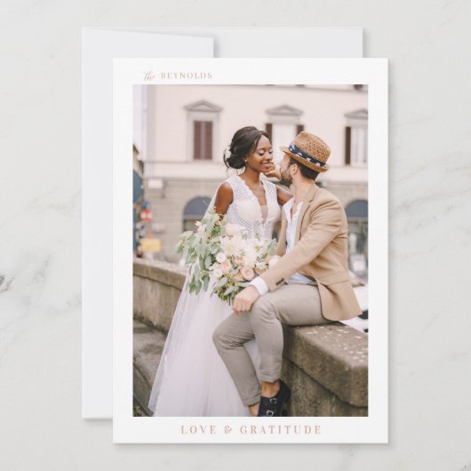 Monogramme moderne Boho | Mariage photo Merci (Devant)