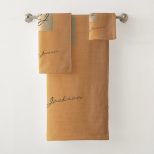 Monogrammé moderne brûlé orange élégant