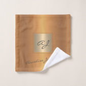 Monogrammé moderne brûlé orange élégant (Gant de toilette)