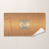 Monogrammé moderne brûlé orange élégant (Serviette à main)