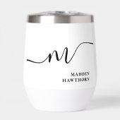 Monogramme moderne Calligraphie noir blanc (Avant)