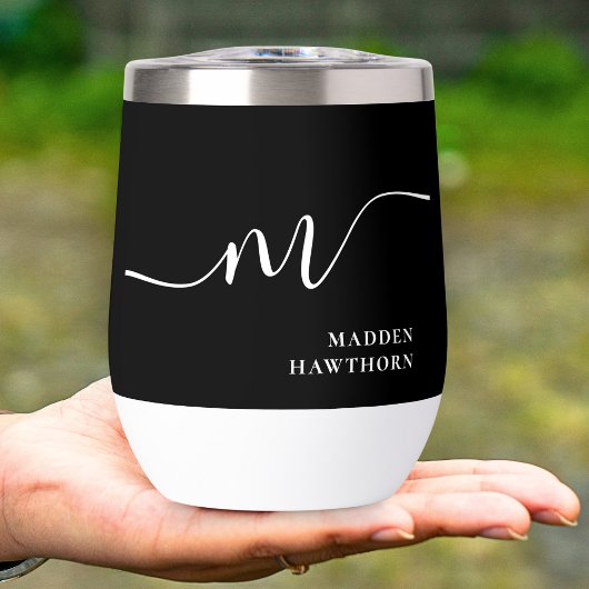 Monogramme moderne Calligraphie noir blanc
