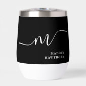 Monogramme moderne Calligraphie noir blanc (Avant)