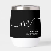 Monogramme moderne Calligraphie noir blanc (Arrière)