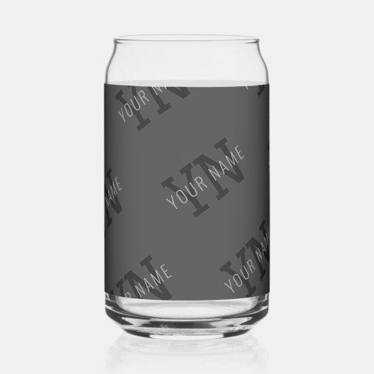 Monogramme moderne Carrelé gris foncé Nom/autre te (Recto)