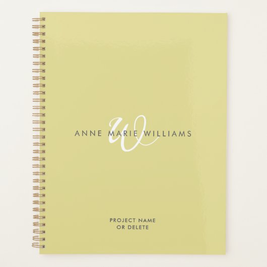 Monogramme Moderne Chartreuse Blanc Script (Devant)