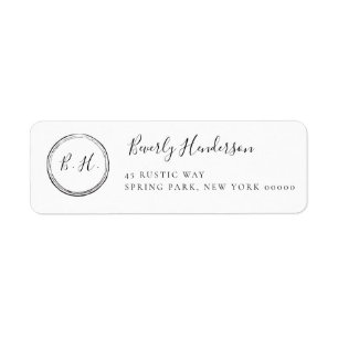 Monogramme Moderne Chic Étiquettes d'adresse de re
