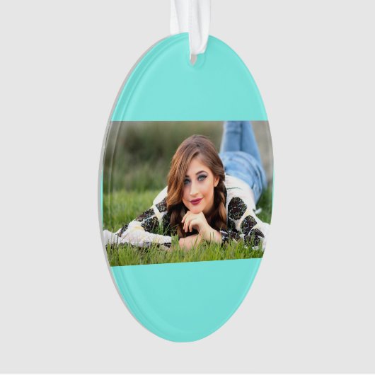 monogramme moderne chic minimaliste turquoise aqua (devant)