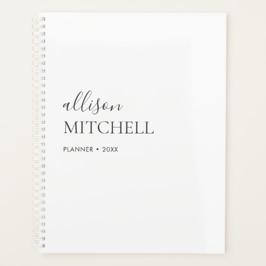 Monogramme Moderne Chic Script Calligraphie Planif (Devant)