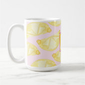 Monogramme moderne Citron jaune rose Imprimer Mug  (Gauche)