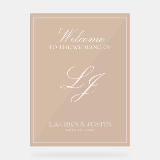 Monogramme moderne Classic Terracotta Script Bienv (Recto)