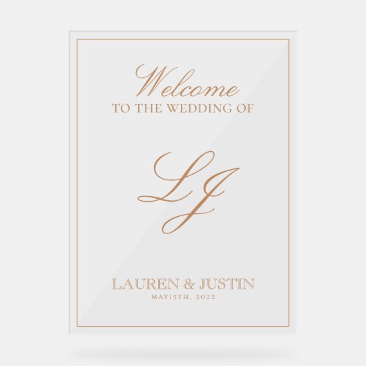 Monogramme moderne Classic Terracotta Script Bienv (Recto)