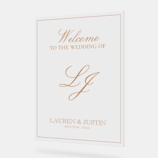 Monogramme moderne Classic Terracotta Script Bienv (Angle)