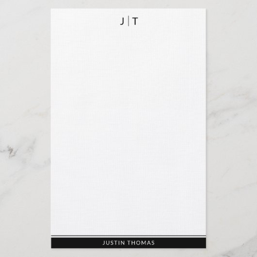 Monogramme moderne classique noir papeterie person (Devant)