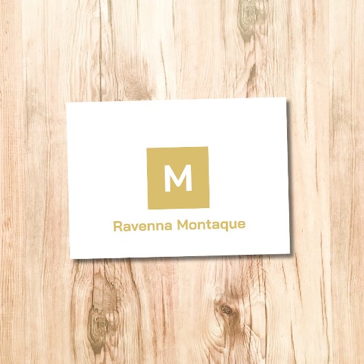 Monogramme Moderne Doré Nom Personnalisé Simple