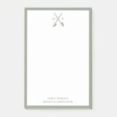 Monogramme moderne Dusky Green Men Post-It Notes (Devant)