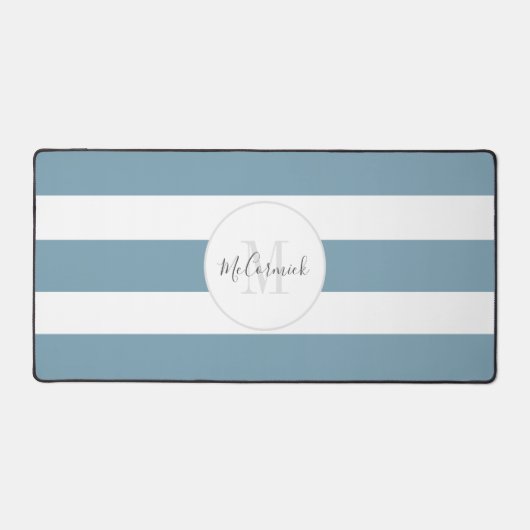 Monogramme moderne Dusty Blue Chic Script Nom (Recto)