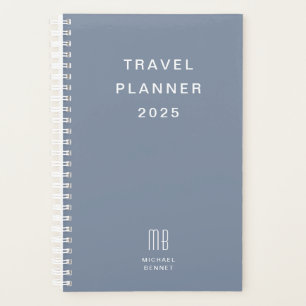 Monogramme moderne Dusty Blue Travel
