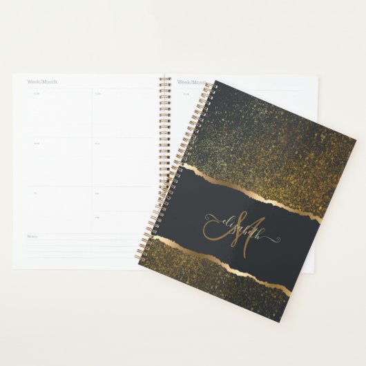 Monogramme moderne Elegant Gold Touch (Devant avec enveloppe)
