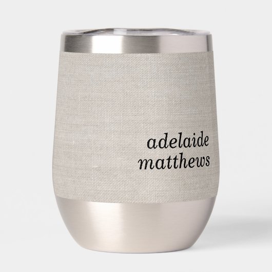 Monogramme moderne Elégant Linge Look Nom initial (Arrière)