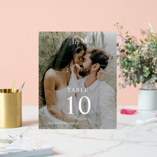 Monogramme moderne élégant Mariage Numéro de table (Mariage)