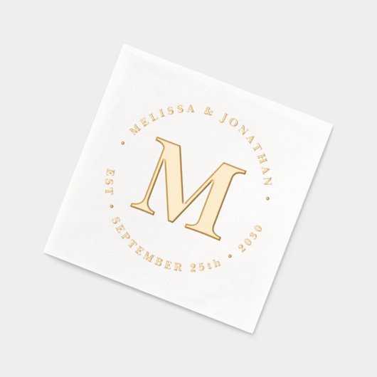 Monogramme moderne Elégant Mariage personnalisé Or (Gauche)