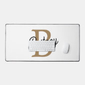 Monogramme moderne élégant Nom Black Gold Script (Clavier et souris)