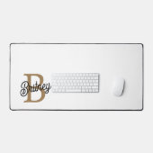 Monogramme moderne élégant Nom Black Gold Script (Clavier et souris)