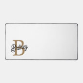 Monogramme moderne élégant Nom Black Gold Script (Recto)