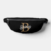 Monogramme moderne élégant Nom Black Gold Script (Poser)