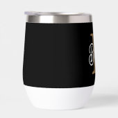Monogramme moderne élégant Nom Black Gold Script (Droite)