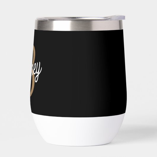 Monogramme moderne élégant Nom Black Gold Script (Gauche)