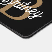 Monogramme moderne élégant Nom Black Gold Script (Coin)