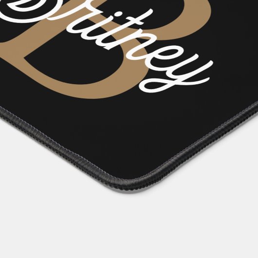 Monogramme moderne élégant Nom Black Gold Script (Coin)